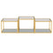 Elegant Casini 3-Piece Multi-Tier Coffee Table Set with Gold Finish and Glass