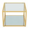 Elegant Casini 3-Piece Modular Gold Coffee Table Set with Mirrored Glass