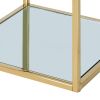 Elegant Casini 3-Piece Modular Gold Coffee Table Set with Mirrored Glass
