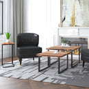 Jivin 2-Piece Nesting Coffee Table Set: Natural Acacia Wood & Black Iron Frame