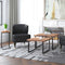 Jivin 2-Piece Nesting Coffee Table Set: Natural Acacia Wood & Black Iron Frame