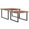 Jivin 2-Piece Nesting Coffee Table Set: Natural Acacia Wood & Black Iron Frame
