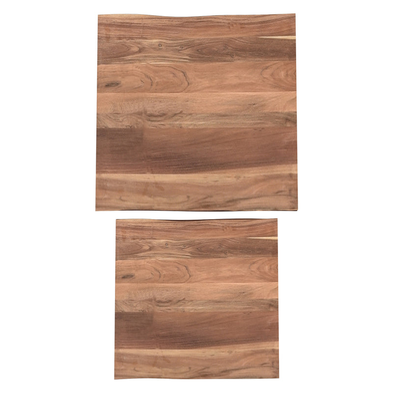 Jivin 2-Piece Nesting Coffee Table Set: Natural Acacia Wood & Black Iron Frame