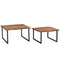 Jivin 2-Piece Nesting Coffee Table Set: Natural Acacia Wood & Black Iron Frame