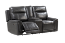 Serene Power Recliner Loveseat With Console (Charcoal)