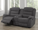 Marissa Recliner Loveseat With Console (Grey)