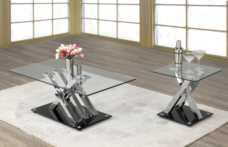 Mara Coffee Table (Silver & Black)