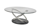 Chantal 3 Piece Coffee Table Set With Sofa Table (Black & Silver)