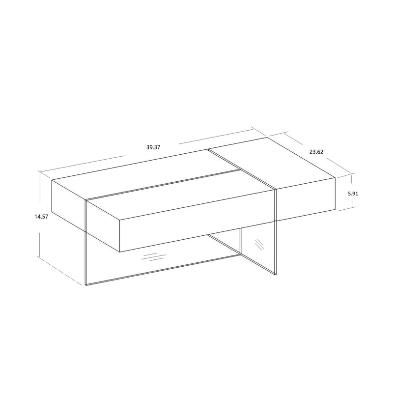 Storage Coffee Table (Grey)