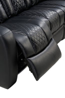 Power Recliner Sofa With USB Chargers + LED Lights & More (Black)