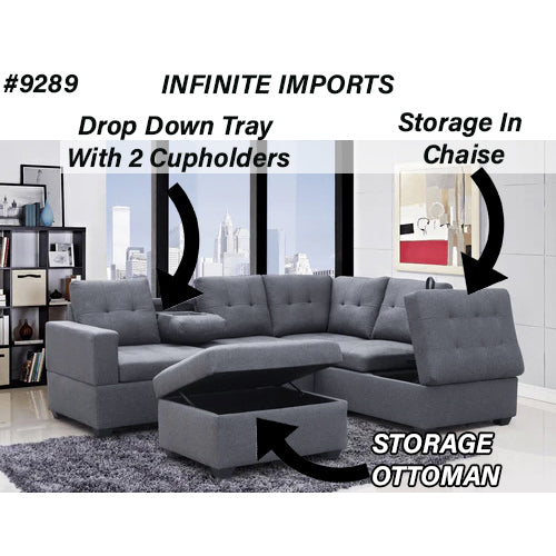 9289 Sectional With Free Storage Ottoman