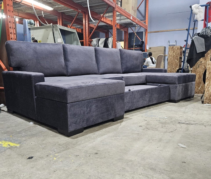 Laurentian Sectional Sofa Bed With 2 Storage Chaise - Made In Canada