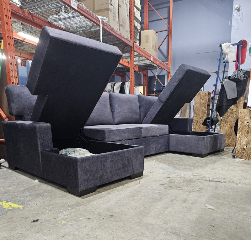 Laurentian Sectional Sofa Bed With 2 Storage Chaise - Made In Canada