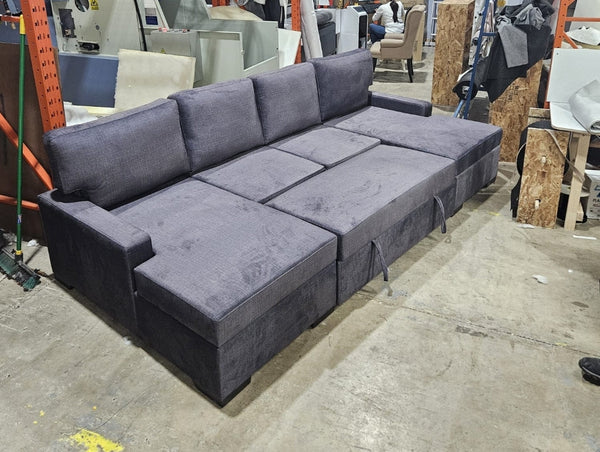 Laurentian Sectional Sofa Bed With 2 Storage Chaise - Made In Canada