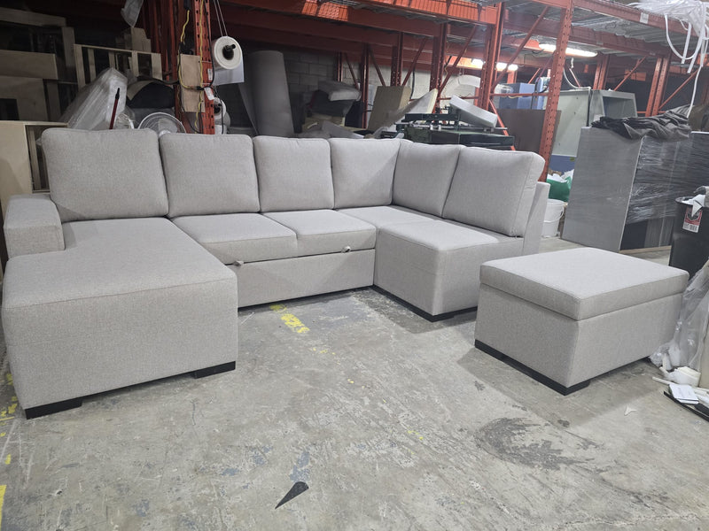 Jasper Sofa Bed Sectional + Storage Ottoman - Made In Canada