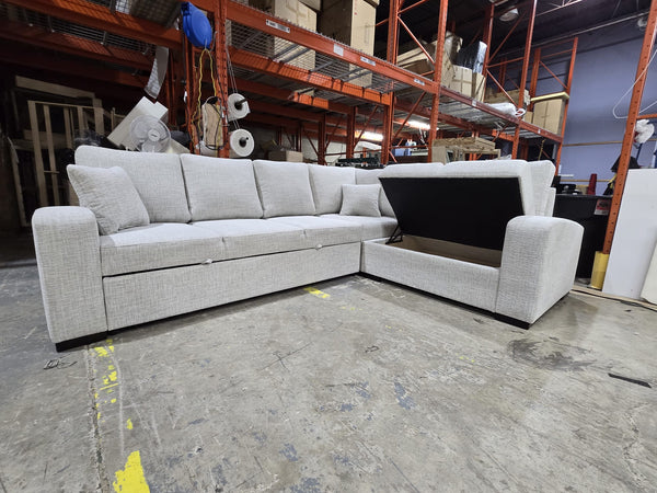 Banff Sectional Sofa Bed With Storage Seats - Made In Canada