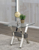 Ezra End Table (Grey & Silver)