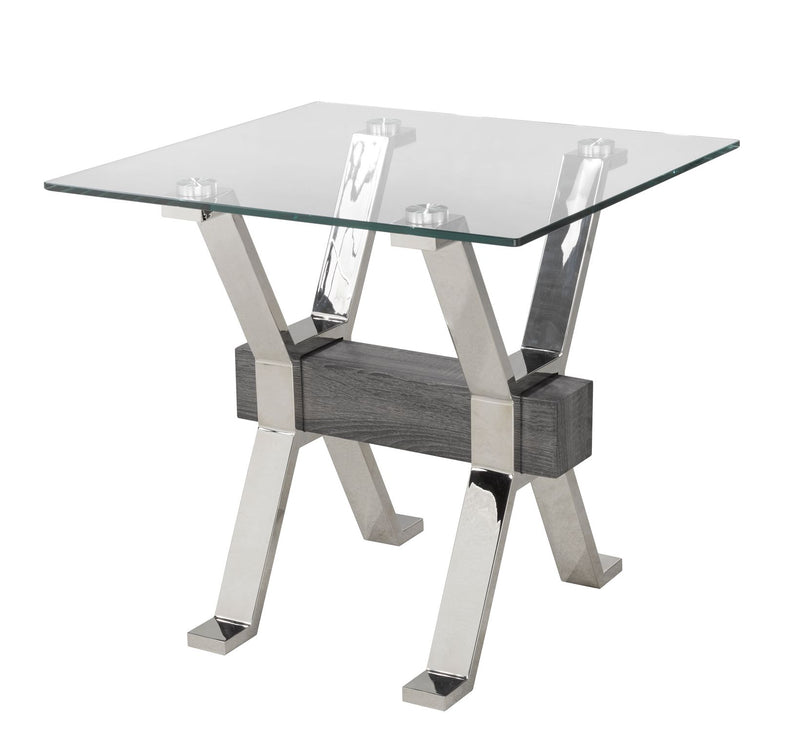 Ezra End Table (Grey & Silver)