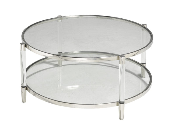 Round Glass Coffee Table (Silver)