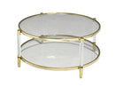 Round Glass Coffee Table (Gold)