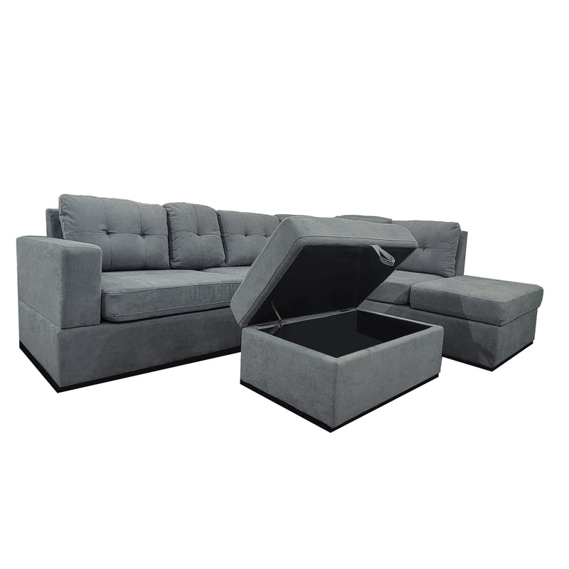 9289 Sectional With Free Storage Ottoman