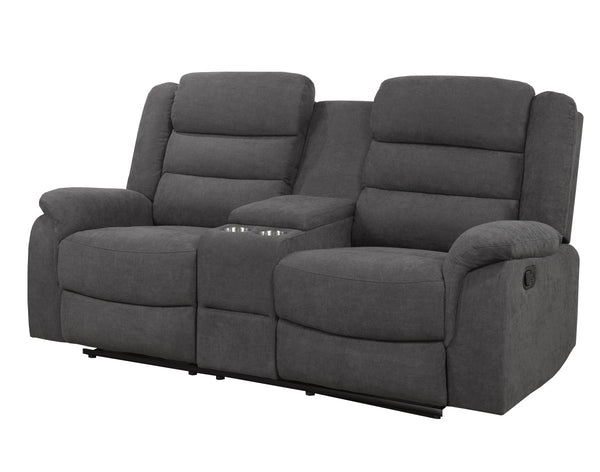 Marissa Recliner Loveseat With Console (Grey)