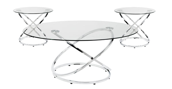 Radiance 3 Pc Coffee Table Set (Silver)