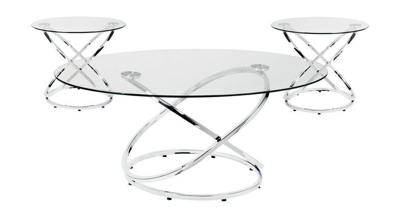 Radiance 3 Pc Coffee Table Set (Silver)