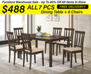 Juno Dinette Set Table + 6 Chairs