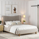 [ Dora 60" Queen Platform Bed in Dark Beige ] - Custom Furniture Manufacturer Brampton, Toronto, Vaughan, Mississauga, Ontario, Oakville, Hamilton