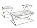 Zeno Coffee Table Set 3 Pieces (Silver)