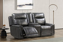 Serene Power Recliner Loveseat With Console (Charcoal)