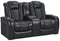 Power Recliner Loveseat With USB Chargers + LED Lights & More (Black)