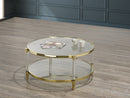 Round Glass Coffee Table (Gold)