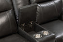 Serene Power Recliner Loveseat With Console (Charcoal)