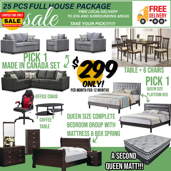 25 Pcs Full House Package - $299 Per Month 'Select Pay With Affirm' At Checkout