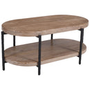[ Joe Oval Coffee Table in Natural and Black ] - Custom Furniture Manufacturer Brampton, Toronto, Vaughan, Mississauga, Ontario, Oakville, Hamilton