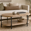 [ Joe Oval Coffee Table in Natural and Black ] - Custom Furniture Manufacturer Brampton, Toronto, Vaughan, Mississauga, Ontario, Oakville, Hamilton