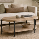 [ Joe Oval Coffee Table in Natural and Black ] - Custom Furniture Manufacturer Brampton, Toronto, Vaughan, Mississauga, Ontario, Oakville, Hamilton