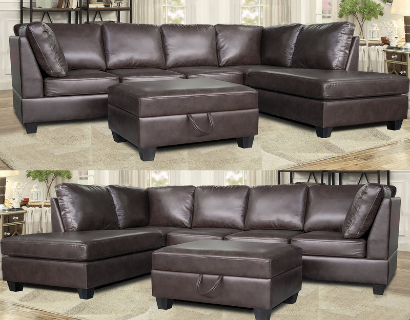 Julia Reversible Sectional Availabe In Grey - Black - Brown