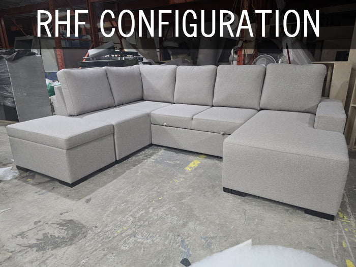 Jasper Sofa Bed Sectional + Storage Ottoman - Made In Canada
