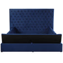 Adonis 78" King Platform Bed with Storage in Blue