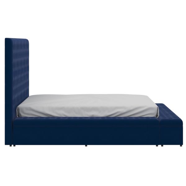 Adonis 78" King Platform Bed with Storage in Blue