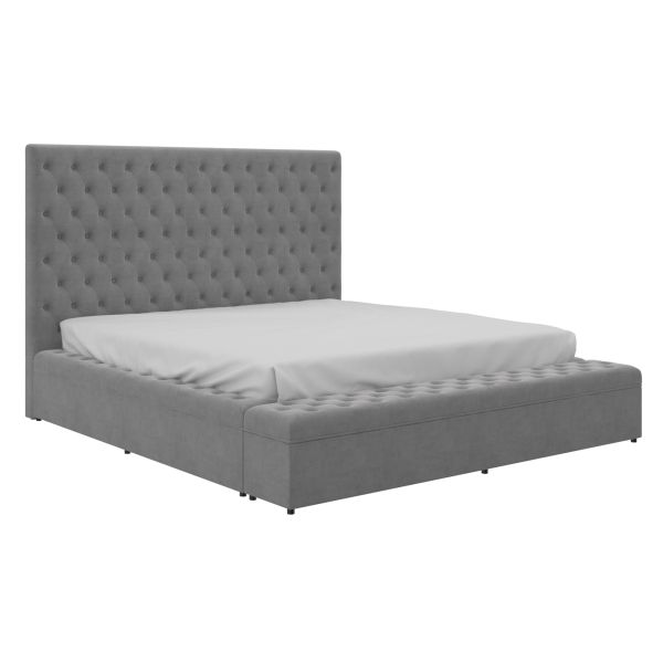 Adonis 60" Queen Platform Bed with Storage in Grey