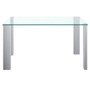 Francis Rectangular Dining Table in Stainless Steel