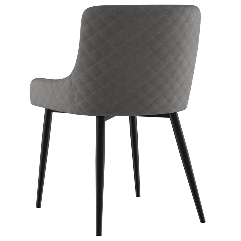 Bianca Side Chair, set of 2 in Grey with Black Leg
