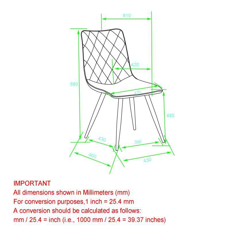 Marla Side Chair, set of 2, in Black - sydneysfurniture
