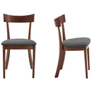 Onic Side Chair, set of 2, in Walnut & Grey - sydneysfurniture