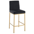 Diaz 26'' Counter Stool, set of 2, in Black with Gold Legs - sydneysfurniture