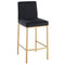 Diaz 26'' Counter Stool, set of 2, in Black with Gold Legs - sydneysfurniture